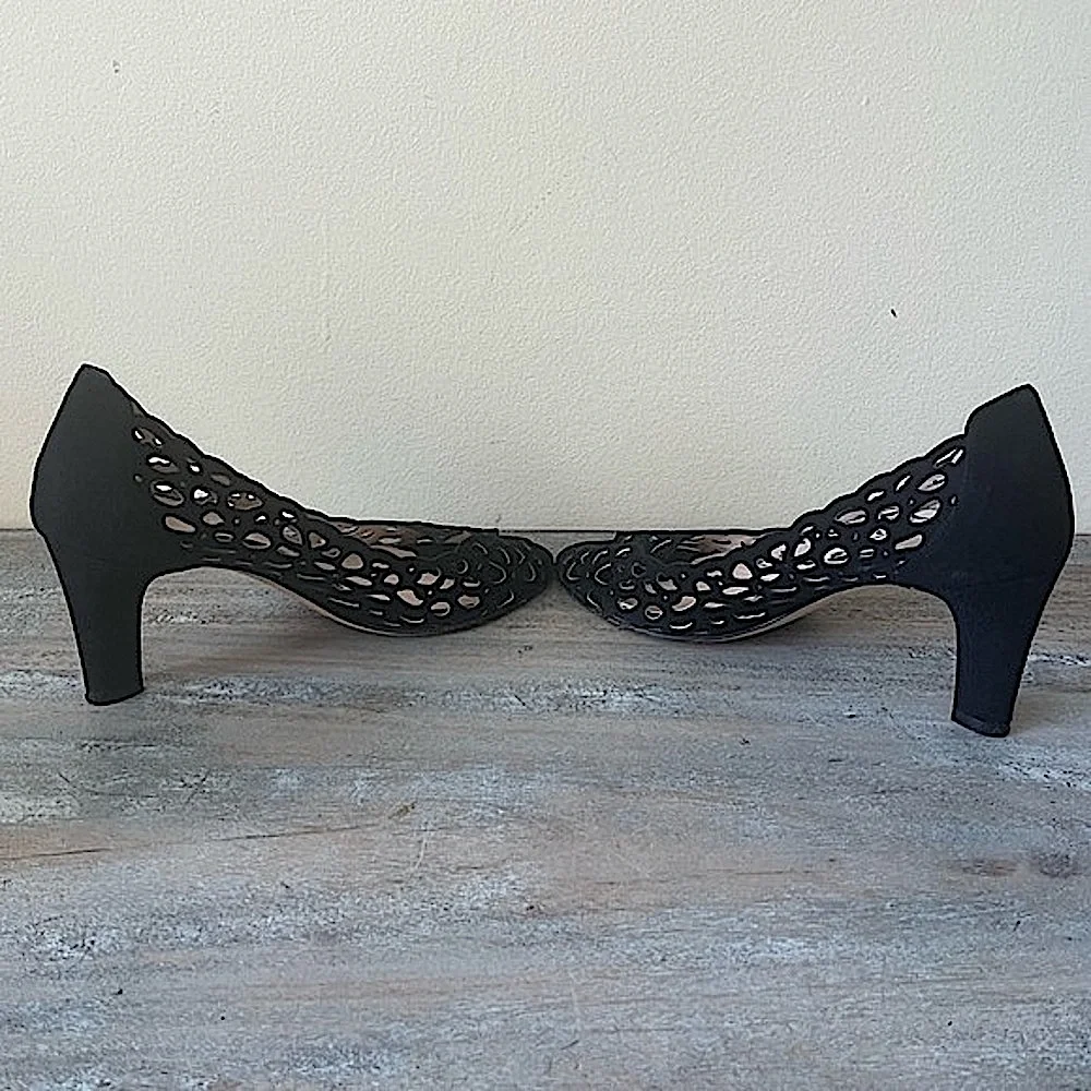 Aquatalia Suede Open Toe Heels Size 7.5